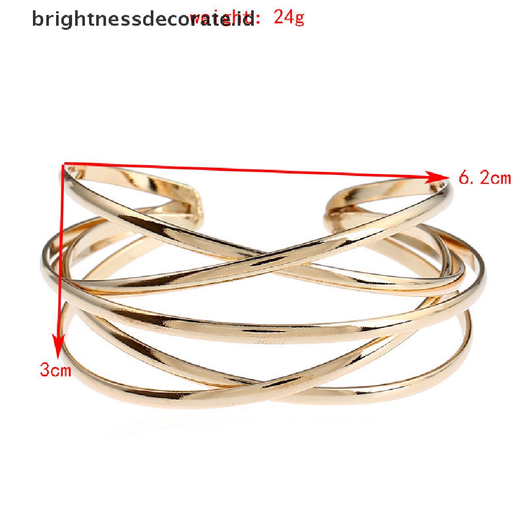 [Birth] Grosir Gelang Vintage Punk Multilayer Geometri Hollow Open Cuff Bangle [ID]