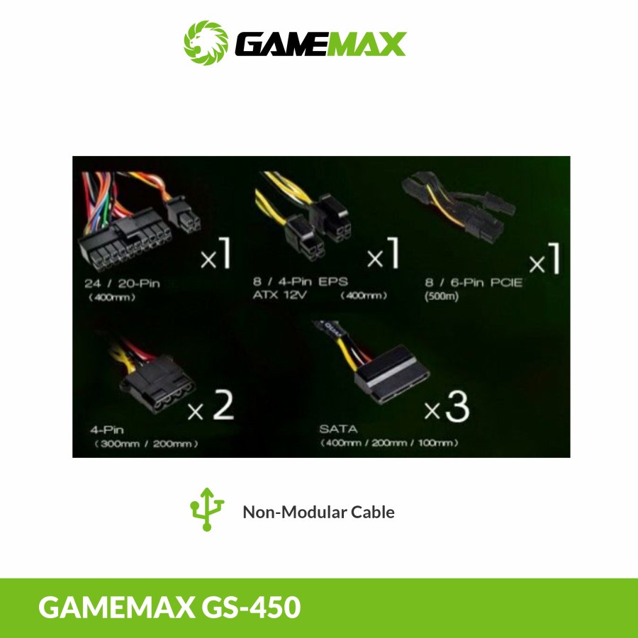 Gamemax GS-450 Power Supply 450W 80+ Bronze SFX Micro  - PSU 450Watt