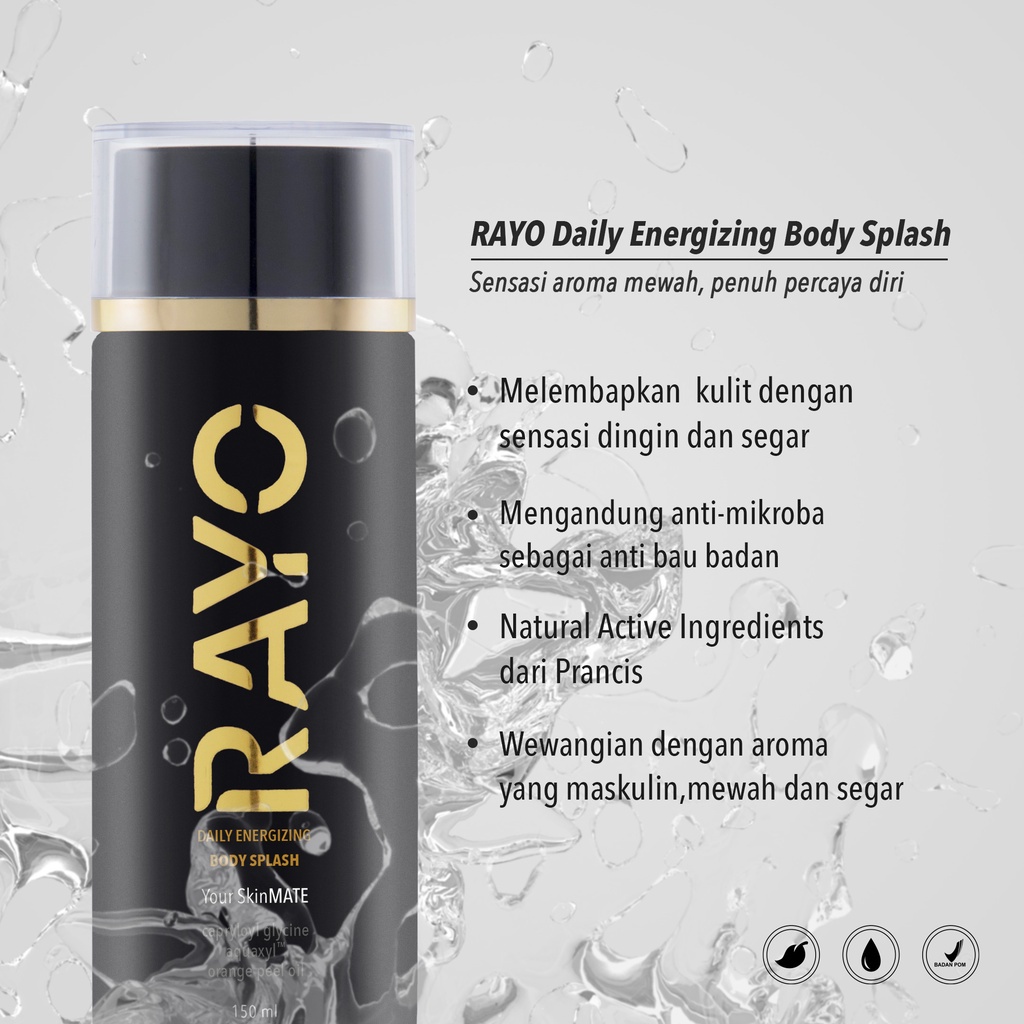 ❤ MEMEY ❤ RAYO Skincare Pria Laki | Face Body Wash Splash | Sunscreen Serum