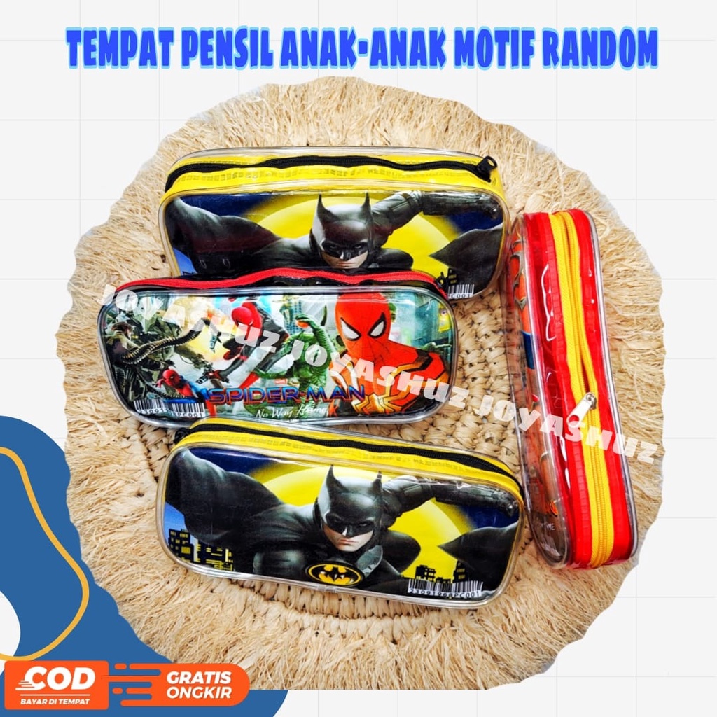 Tempat Pensil - Pen Case Karakter -  Tempat Pensil Mika Unicorn - Kotak Pensil Gemas - Batman - Joyashuz