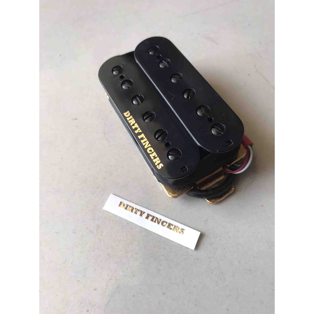 Tulisan Dirty Fingers Sticker Tempel Pickup Humbucker Single Soapbar Pickups Guitar Gibson Bass Elec