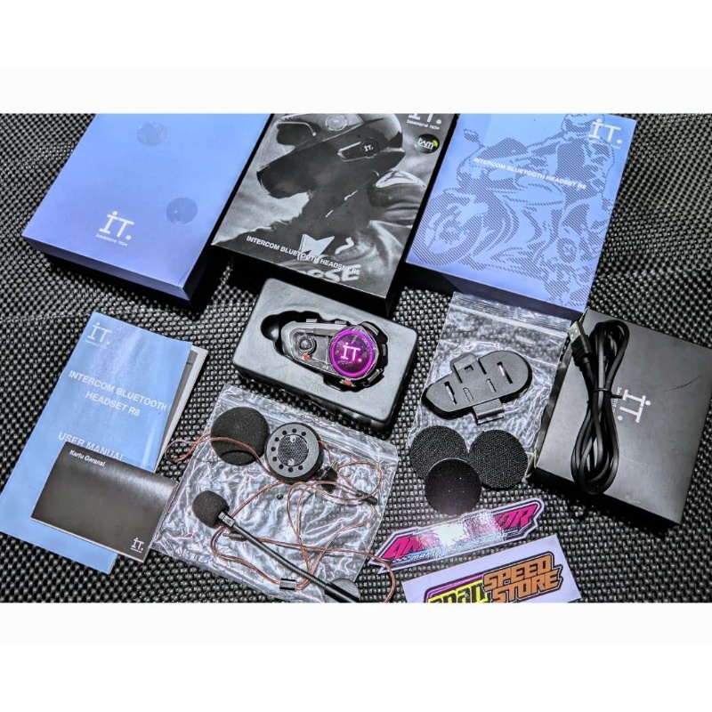 IT Intercome R8 Bluetooth Headset R8-TAM Warrantly Intercome Helm