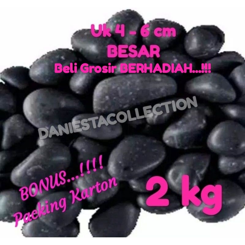 Batu hias tanaman HITAM / batu koral 2kg