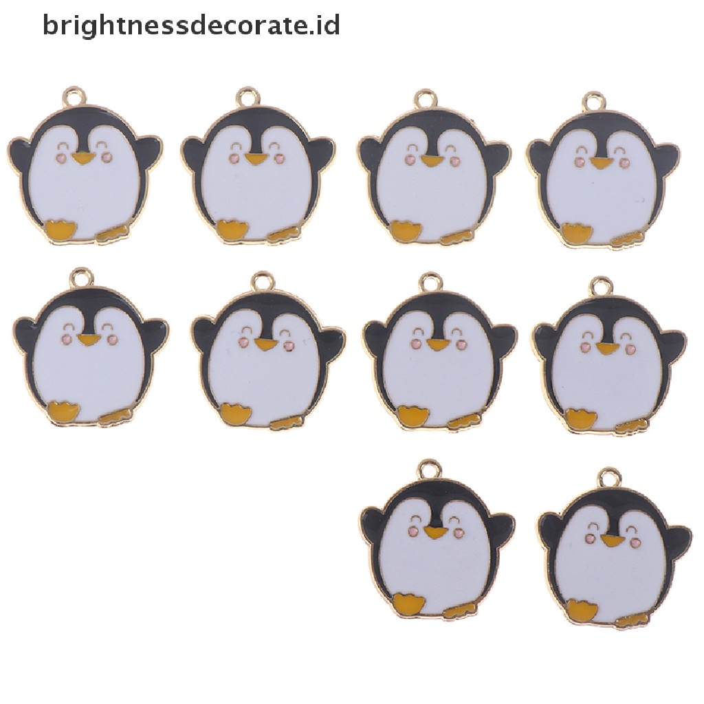 [Birth] 10pcs/set charm enamel ch Pinguin Kartun Untuk Membuat Perhiasan Liontin [ID]