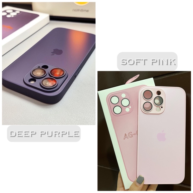 IPHONE Case Lensa silicon Shockproof Lapis Kaca Tempered Iphone11 12 11 4 Pro Max14 Plus Cover Shockproof Penutup Belakang