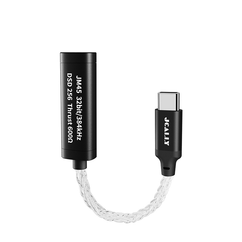 Jcally JM45 JM45L HIFI Portable Digital Auido Code Chip ES9318 Tipe C Light-ning Earphone Decoding Adapter Headset Kabel Sliver