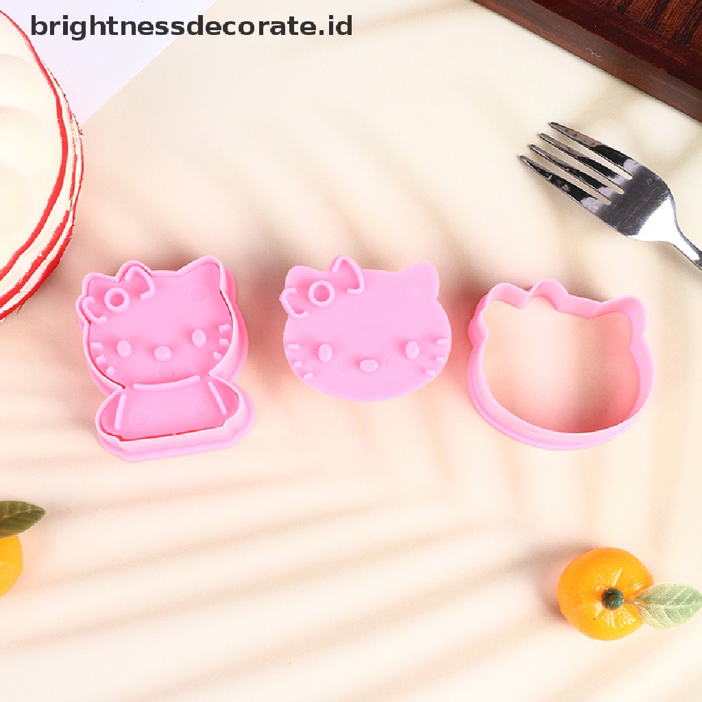 [Birth] Kt Bentuk Kucing DIY Sandwich Mold Cutter Little Kitty Cat Shape Sandwich Mold Bread Cake Mold Maker Alat Dessert Sarapan Dapur Rumah [ID]