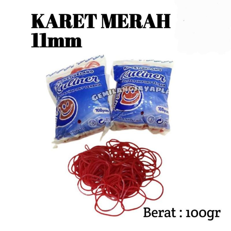 Karet Gelang Kuning &amp; Merah Import 100gram