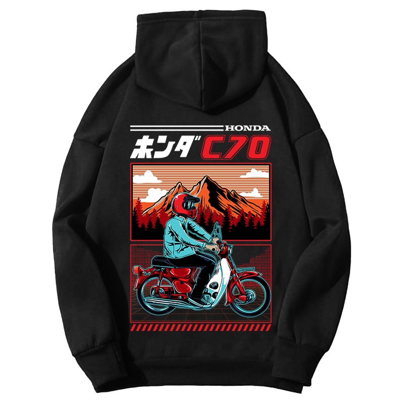 HOODIE FLEECE SUNMORI MOTOR C70 RIDER JOE LEE