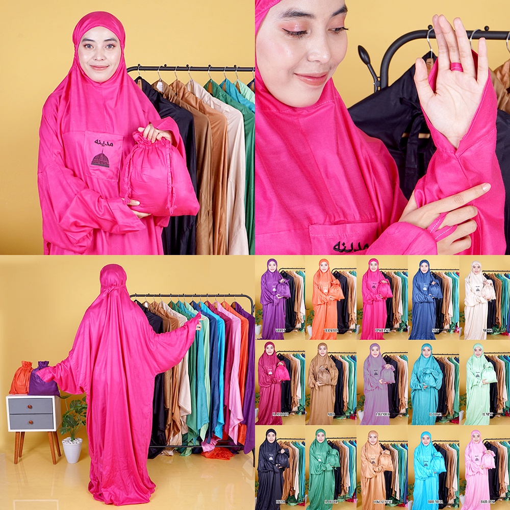 Mukena Terusan Madinah Mukena Terusan Bordir Madinah Mukena Hadramaut Jumbo Bordir Madinah ZMT09 Bahan Rayon Premium Super Halus Cocok Untuk Kado