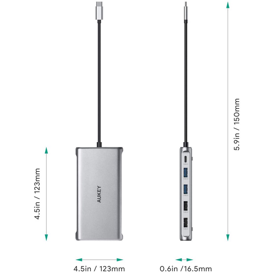 USB C Hub 12-in-1 Type C Adapter with Ethernet, 4K HDMI,VGA,2 USB 3.0,2 USB 2.0,100W PD,USB-C Data Port and SD/TF Docking Station for MacBookPro/Air(Thunderbolt 3) and Other USB-C Laptops