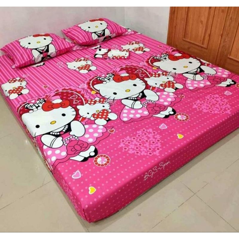 SPREI AESTHETIC 120x200 SPREI HOMEMADE MOTIF KARAKTER 120X200 SINGLE ANAK KOTAK HITAM KARTUN BUNGA ADEM TIDAK LUNTUR MURAH