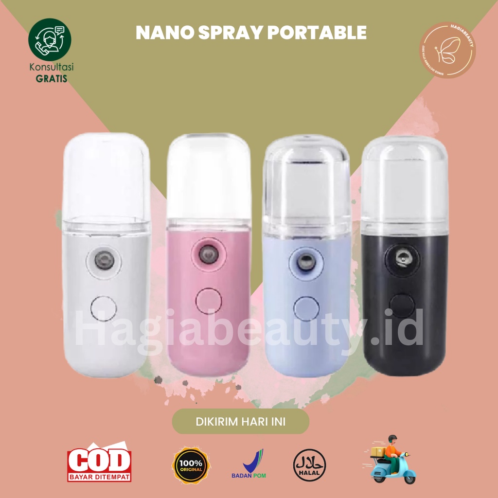 BISA COD - Nano spray portable USB Rechargeable / Nano Spray Mist Sprayer Pelembab Wajah Handy Mist Spray 30 Ml