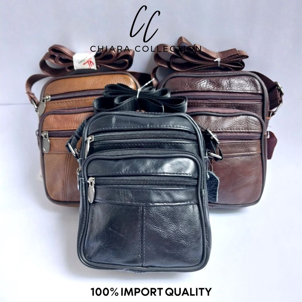 Tas Selempang Pria Asli Kulit Size Kecil Slempang Cowok Ukuran Small 990