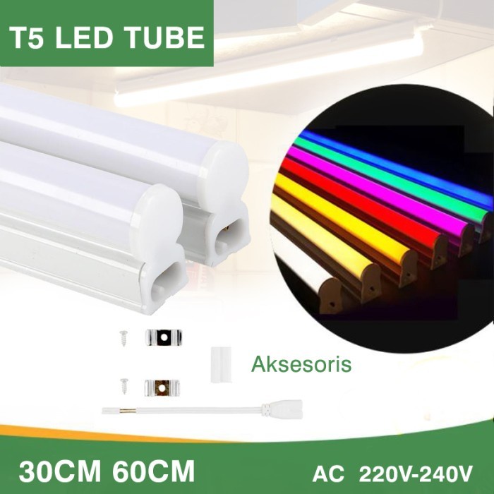 Lampu TL Neon T5 LED Tube Lampu T5 LED 8 Watt 60CM Putih WW Biru
