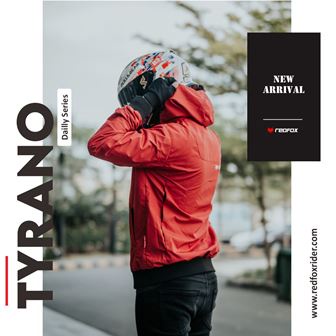 [Siap Kirim] Jaket Motor Anti Angin Pria Harian Tyrano | REDFOX