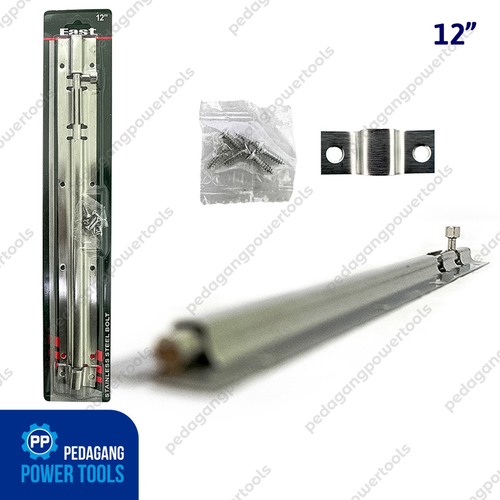 EAST GRENDEL 12&quot; PUTIH SELOT KUNCI JENDELA PINTU KAMAR MANDI STAINLESS