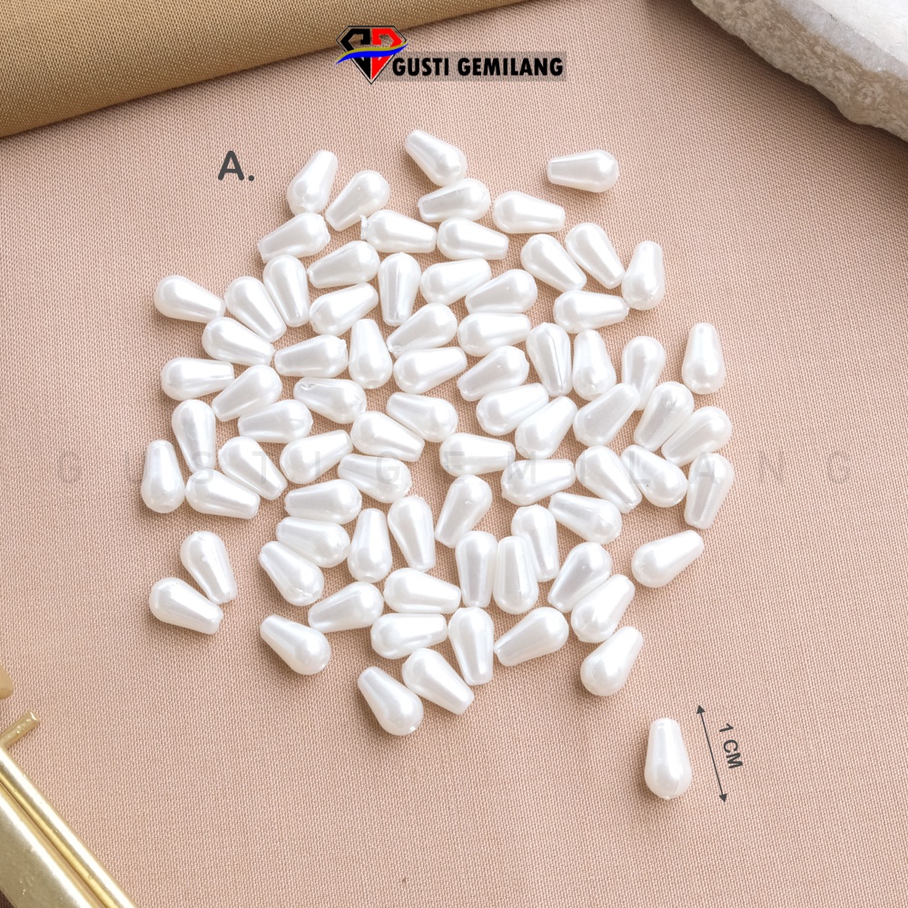 10 Gram Manik Motif Oval Satu Lubang Bahan Kalung Gelang