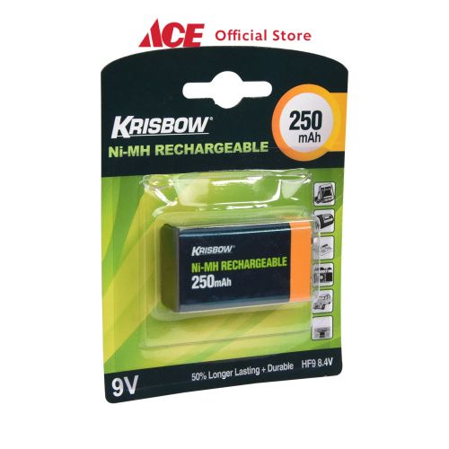 Ace Krisbow Baterai Rechargeable 9V 250 Mah Batre Isi Ulang Peralatan Elektronik Battery Rechargeable-1