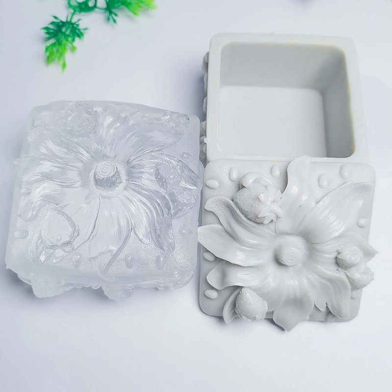 Siy Penyimpanan Cetakan Resin Silikon Dengan Tutup Strawberry Holder Cetakan Untuk Perhiasan Liontin Penyimpanan Holder Mold DIY Membuat Cra