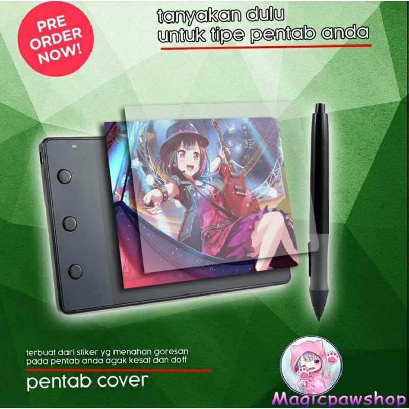 [CUSTOM] Cover Pentab/ Pen tablet + Antigores (bisa req gambar)