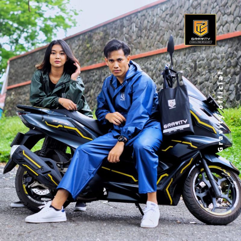 Jas Hujan GRAVITY Pria Wanita Mantel Hujan Jas Ujan Dewasa Raincoat Pria Wanita Tebal Keren Unisex