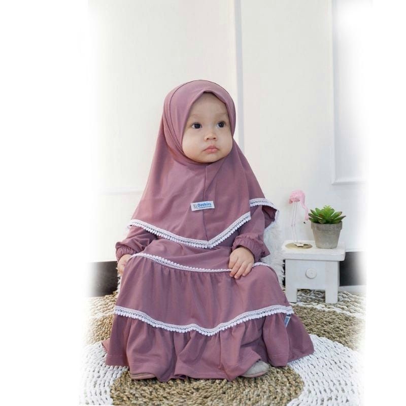 Baju gamis bayi perempuan 6 bulan baju bayi 12bulan gamis anak 1tahun Dres anak 2tahun gratis hijab