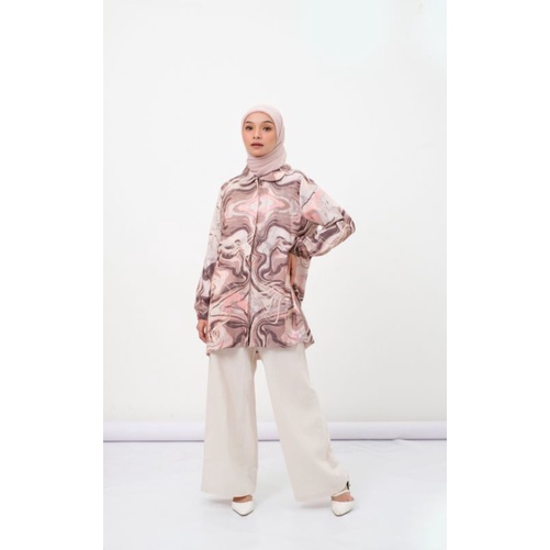 DAUKY HIJAB ATASAN TUNIK MOTIF TERBARU M TUNIC MARBLE