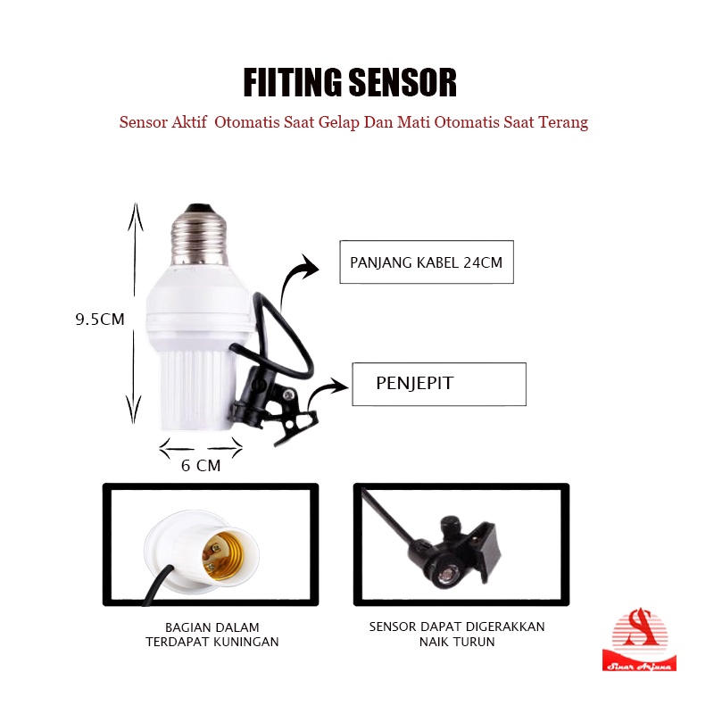 FITTING SENSOR E27/ FITTING OTOMATIS / FITTING OTOMATIS CAHAYA/ FITTING LAMPU/ JAKMAN/ FITTING OTOMATIS MURAH