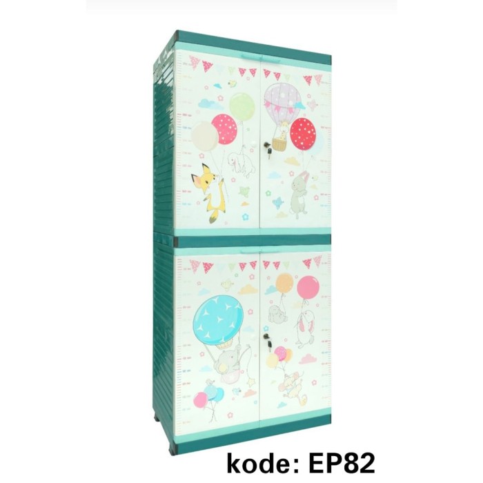 JUMBO KUNCI - LEMARI PAKAIAN PLASTIK CLUB KUNCI SUSUN 4 KARAKTER