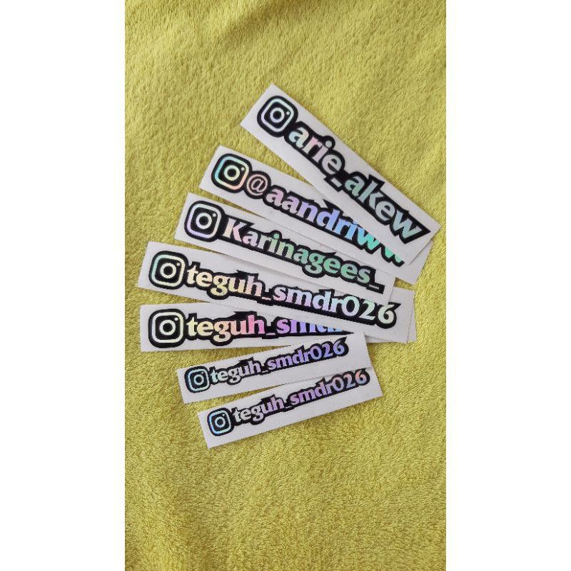 Stiker Custom Nama Hologram Custom Nama Media Sosial Kamu Bisa Riques Stiker Cutting