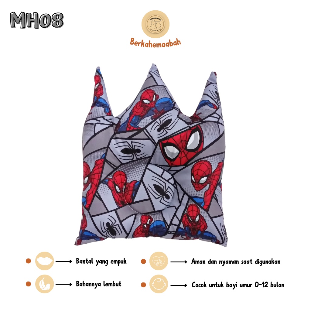 (SPIDERMAN) Bantal Bayi Anti Peyang Mahkota Series | Bantal Bayi | Flat Head Prevention Pillow | Bantal Mahkota Series