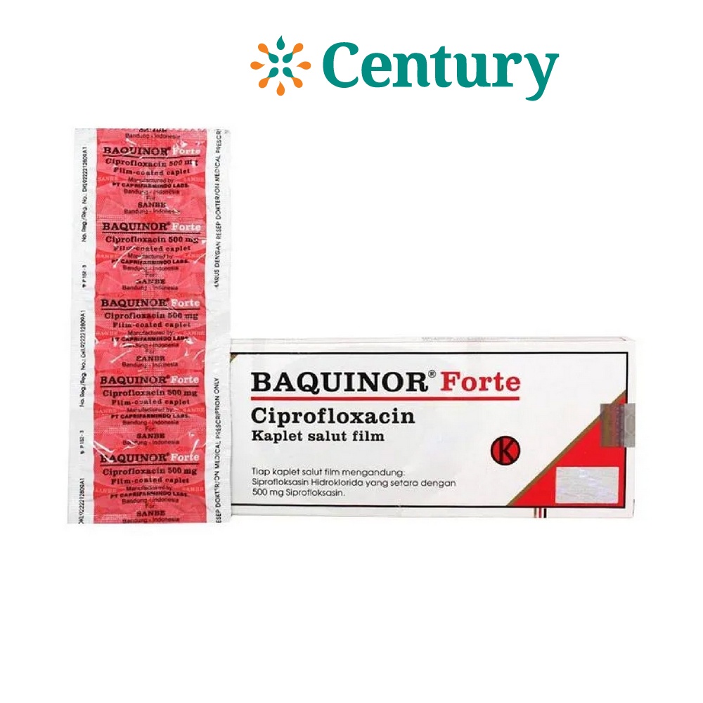 BAQUINOR FORTE 500 MG 1 STRIP @ 10 KAPLET SALUT SELAPUT