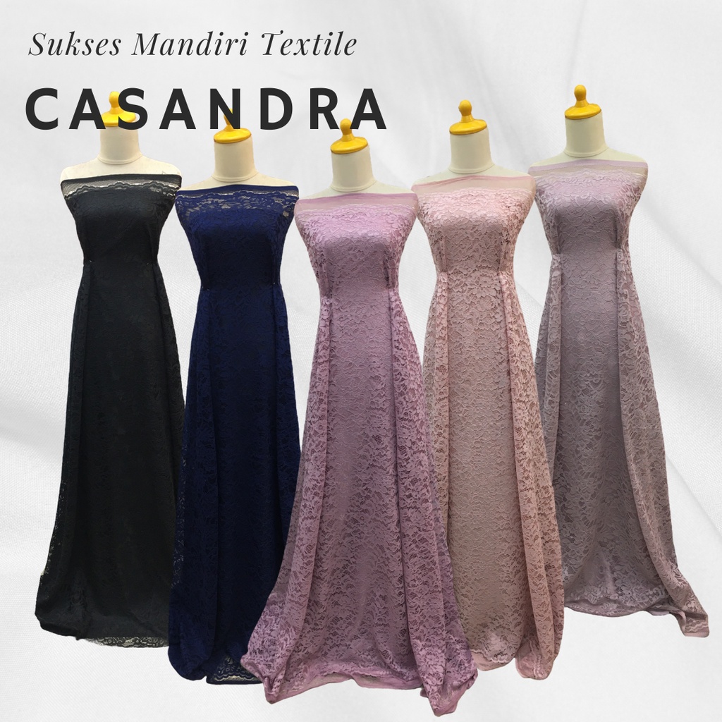 [CASANDRA] Brukat Warna Dusty Pink Black Navy Dusty Purple Mauve | Harga ½ meter = 50 cm (Bahan Dres