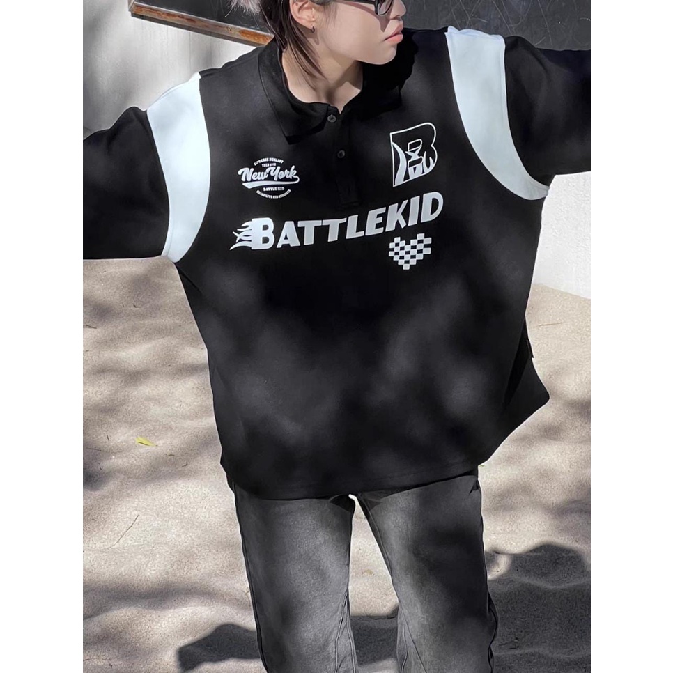 BATTLEKID RACING POLO SWEATER KERAH KANCING OVERSIZE (PH)