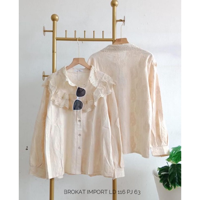 BLOUSE BROKAT IMPORT LD 116 / ATASAN WANITA / BLOUSE KEKINIAN / OOTD HIJAB / OOTD KECE / FASHION MUS