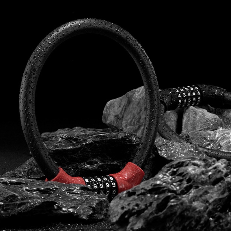 Rockbros Kunci Gembok Sepeda Bike Bicycle Lock Ring 40/63CM Portable Cable Lock Thicken Password