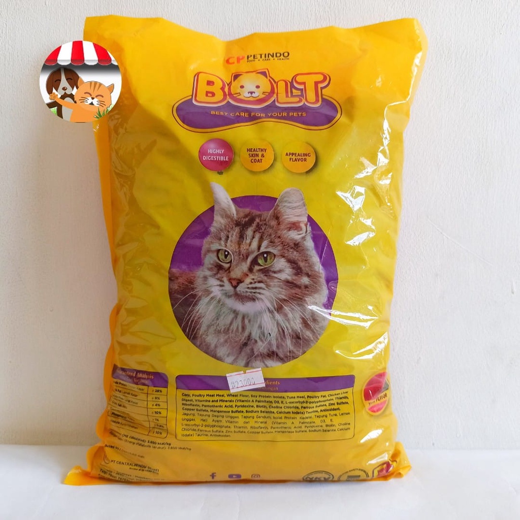 Makanan Kucing Bolt Tuna 1kg Repack - Cat Food Bolt Bentuk Donat