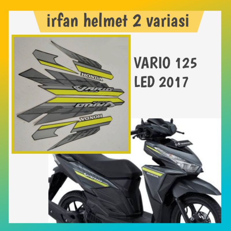 STIKER STRIPING MOTOR VARIO LED 125 TAHUN 2017 HITAM HIJAU STIKER MOTOR STANDAR BERKUALITAS STIKER M