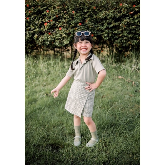 RACHIDKIDS / SETELAN COUPLE ANAK / TARTAN SKORT SET