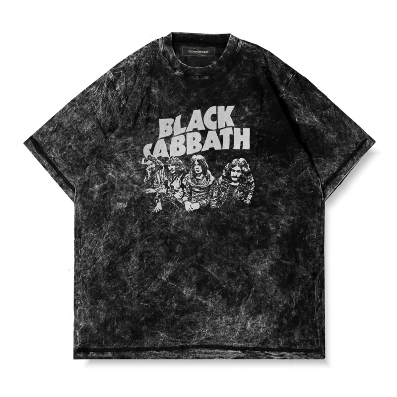 T-shirt Metal Sandwash Asking Alexandria Kekinian Bahan Washed Premium