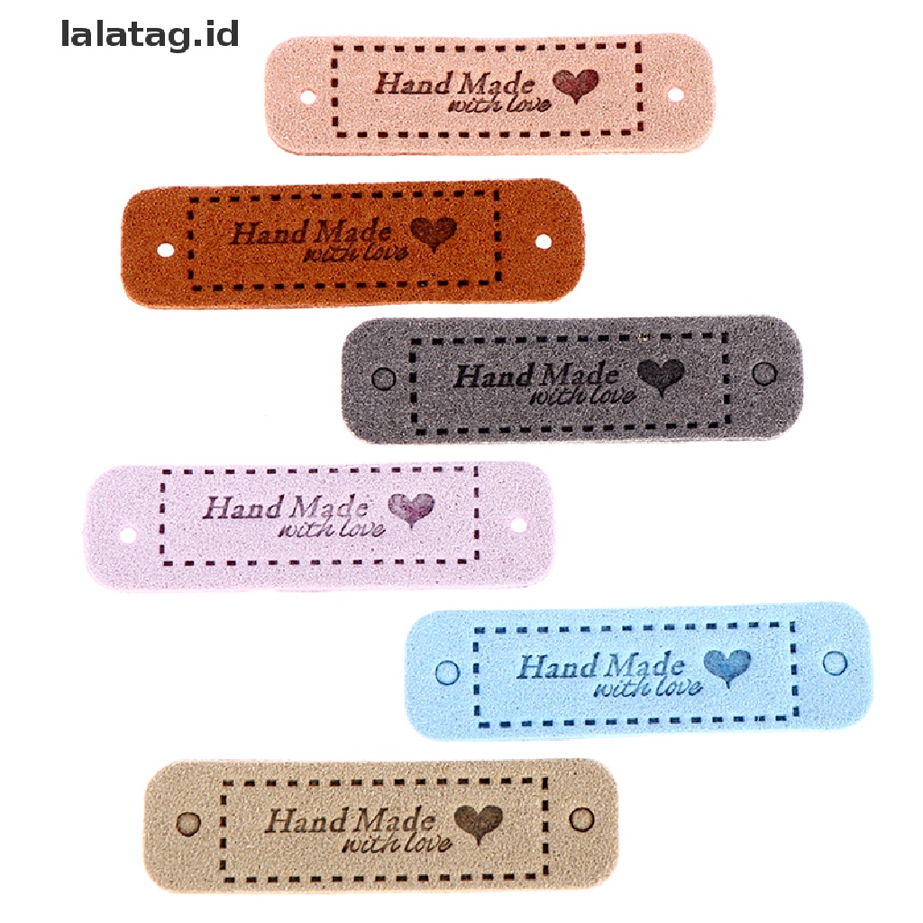 [lalatag] 20pcs Tag Handmade Dengan Label Love Tag Pakaian DIY Kerajinan Jahit 56 * 15MM [ID]