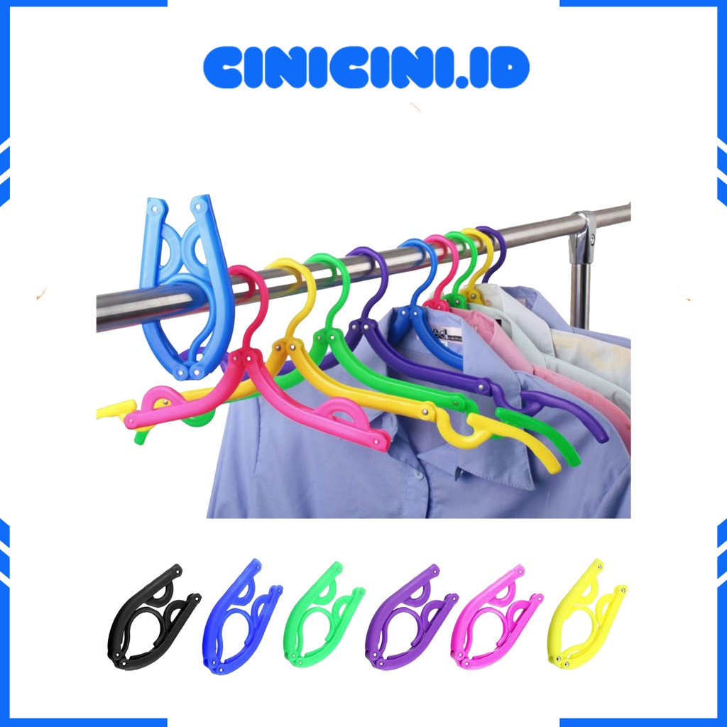 [ Cinicini ] Hanger Baju Lipat Gantungan Baju Lipat Warna [ 002 ]