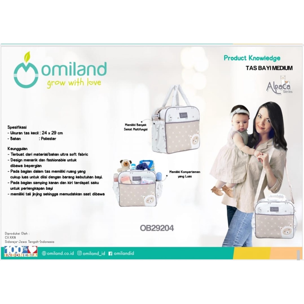 Omiland Tas Bayi MEDIUM ALPACA Series