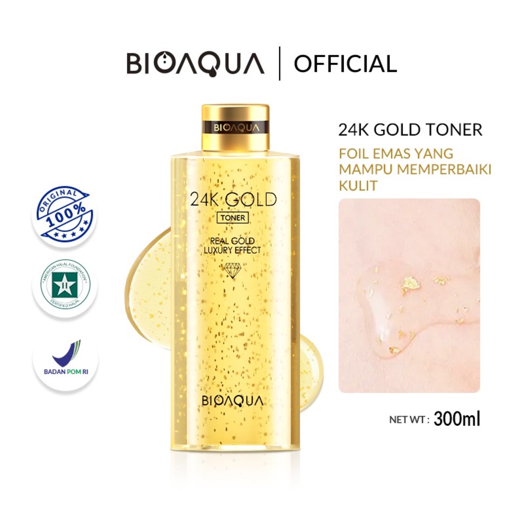 BIOAQUA 24k Gold Toner 300ml Hydrating Toner | Anti Wrinkles, Anti Aging Toner