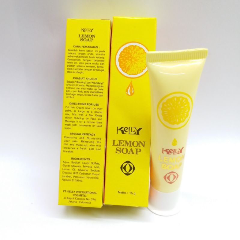 KELLY LEMON SOAP| KELLY FACIAL FOAM LEMON | SABUN MUKA KELLY | SABUN PEMBERSIH WAJAH KELLY LEMON