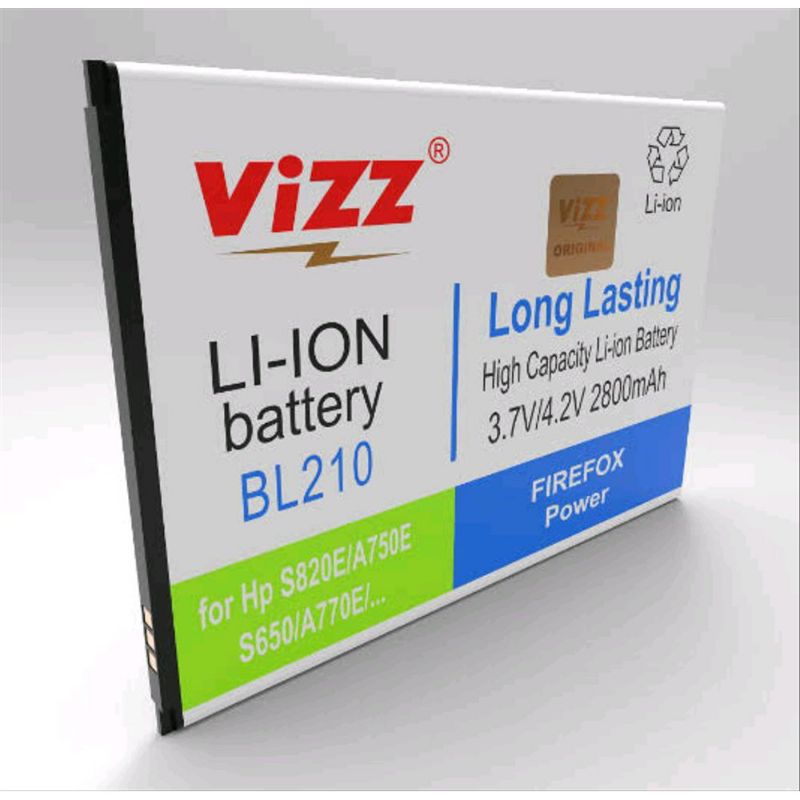 Baterai Batre Vizz Lenovo BL210 / A536 / S820 / S650 / A606 Original Vizz