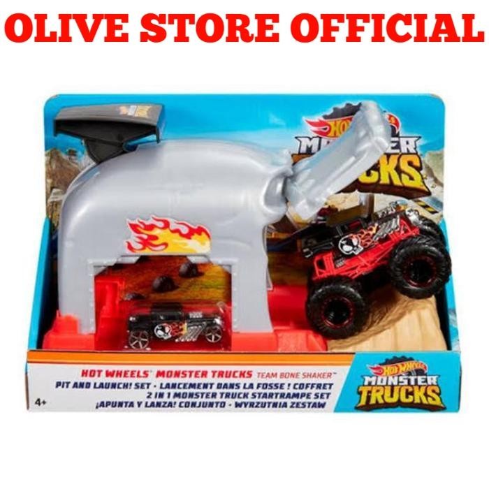 HOT WHEELS, MONSTER TRUCK PIT AND LAUNCH. ADA 1 MOBIL MONSTER TRUCK TERMURAH