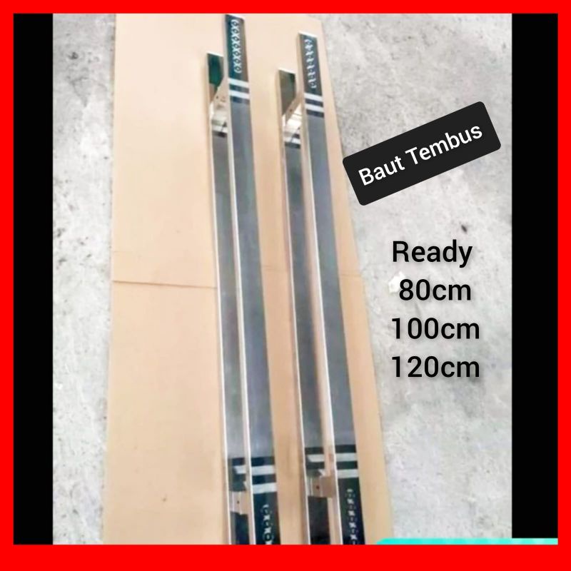 [ BAUT TEMBUS 80CM/100CM ] Gagang Pintu kaca Handle pintu aluminium Pegangan pintu rumah Kaca Kayu 2 batang