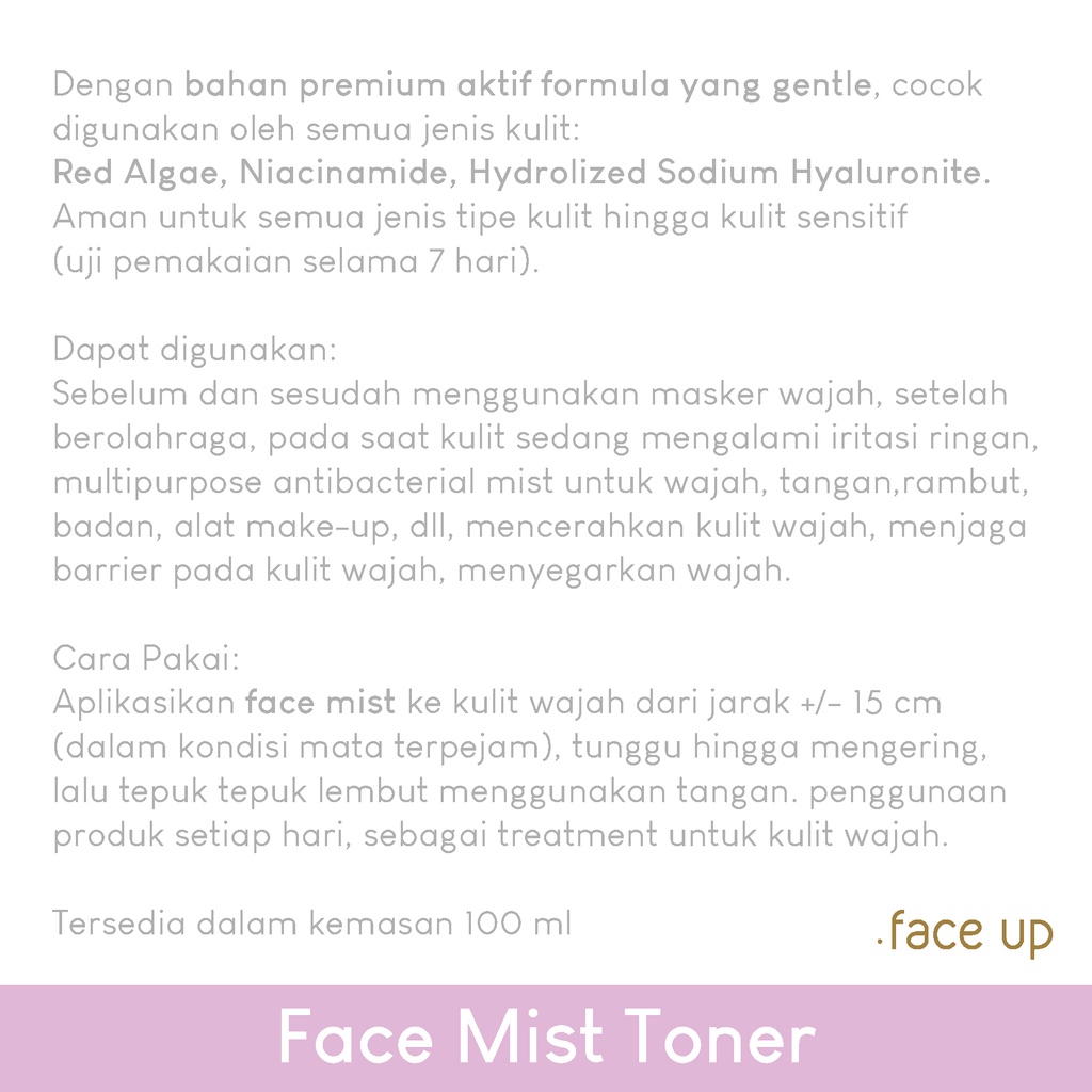 FACE UP SINERGIA FACE MIST TONER